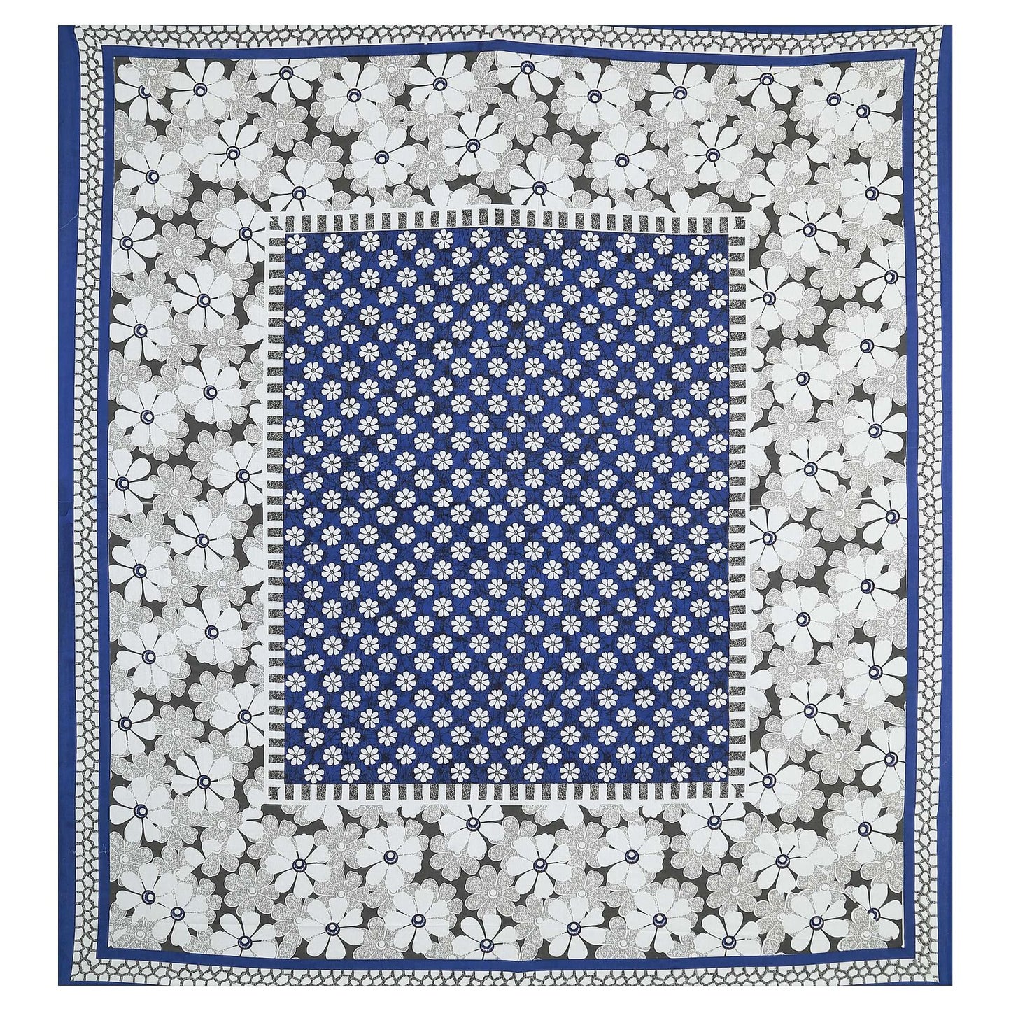 100% Pure Cotton Traditional Printed Bedsheet for Double Bed King Size Bedsheet with 2 Pillow Covers