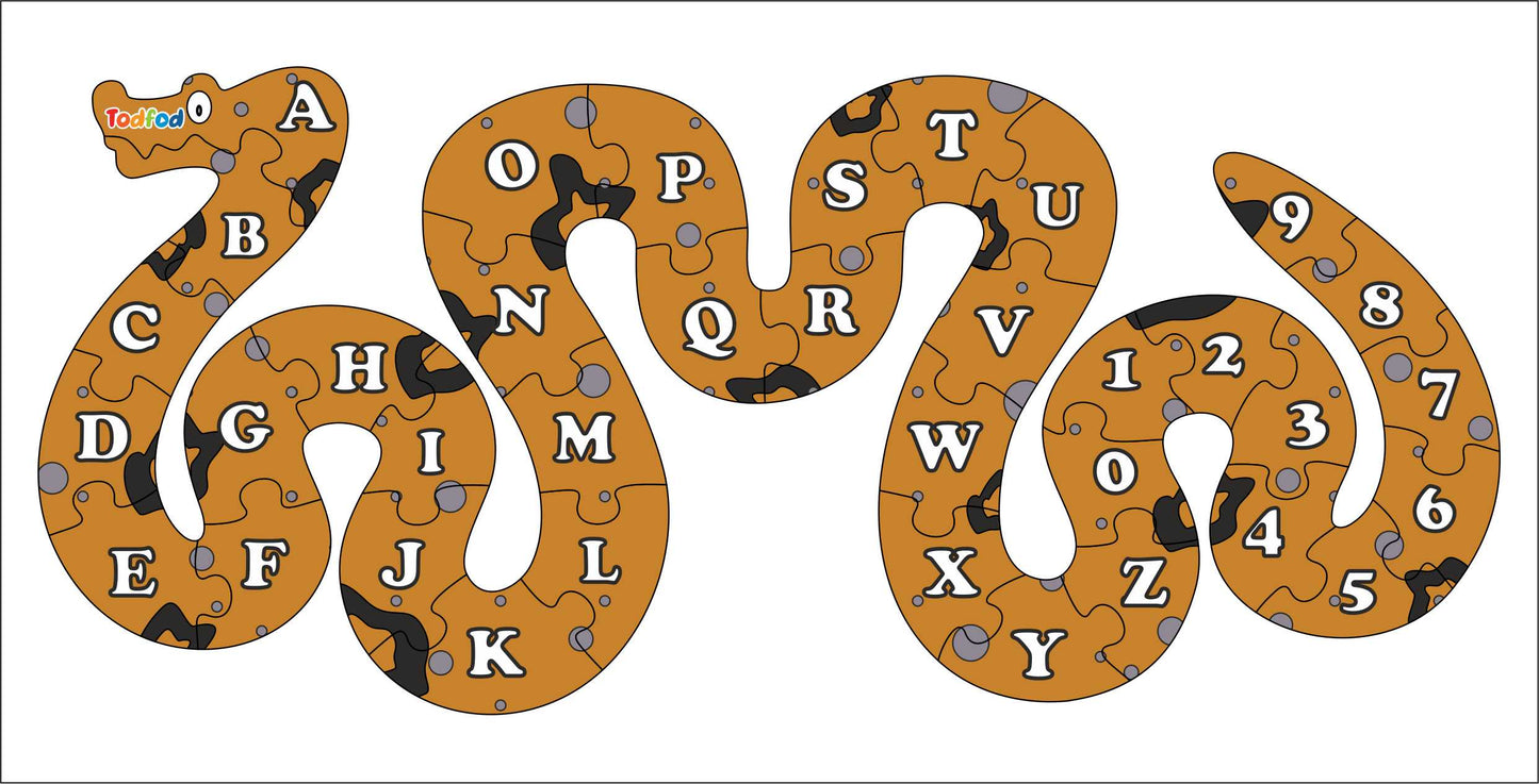 Wooden Jigsaw Puzzle – Snake Shaped English Alphabets