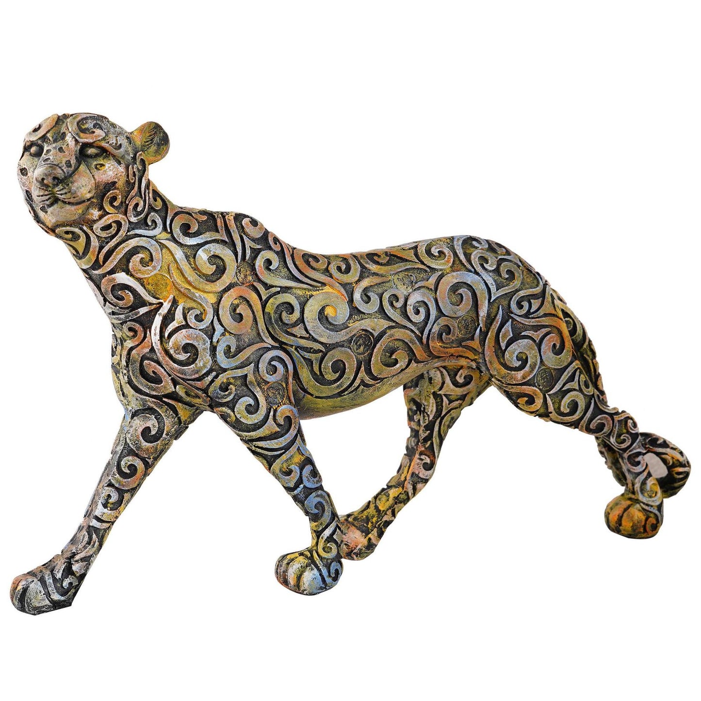 Panther Standing Position Animal Showpiece Antique Sculpture for Home Decor Showpiece Figurine -1