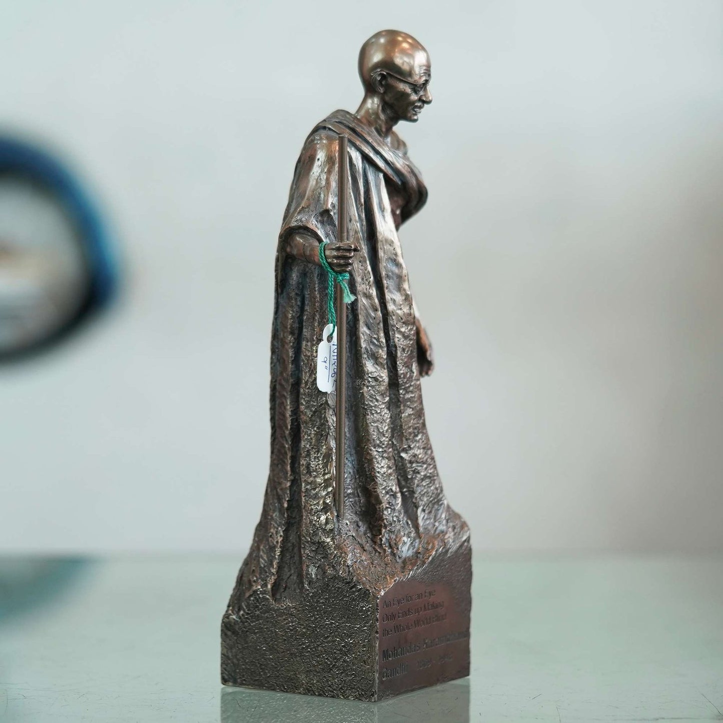 Mahatma Gandhi Statue with Quote An Eye for an Eye Makes the Whole World Blind