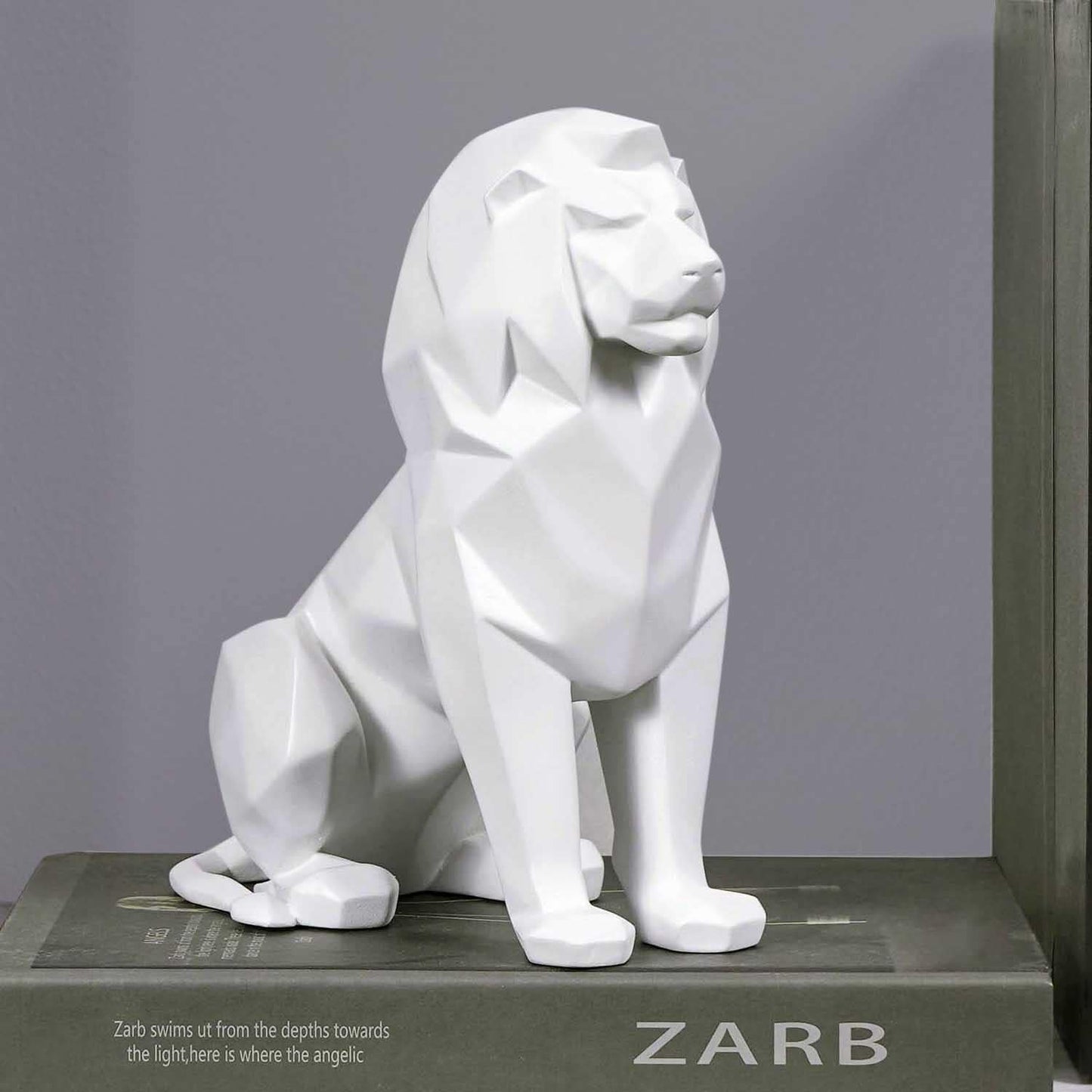 Artarium Stylized Geometric Sitting Lion Figurine Idol