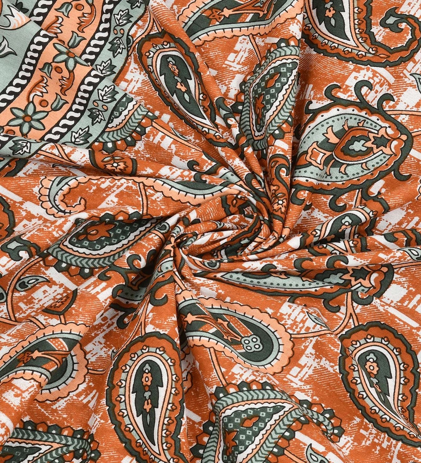 100% Pure Cotton Traditional Printed Bedsheet for Double Bed King Size Bedsheet with 2 Pillow Covers