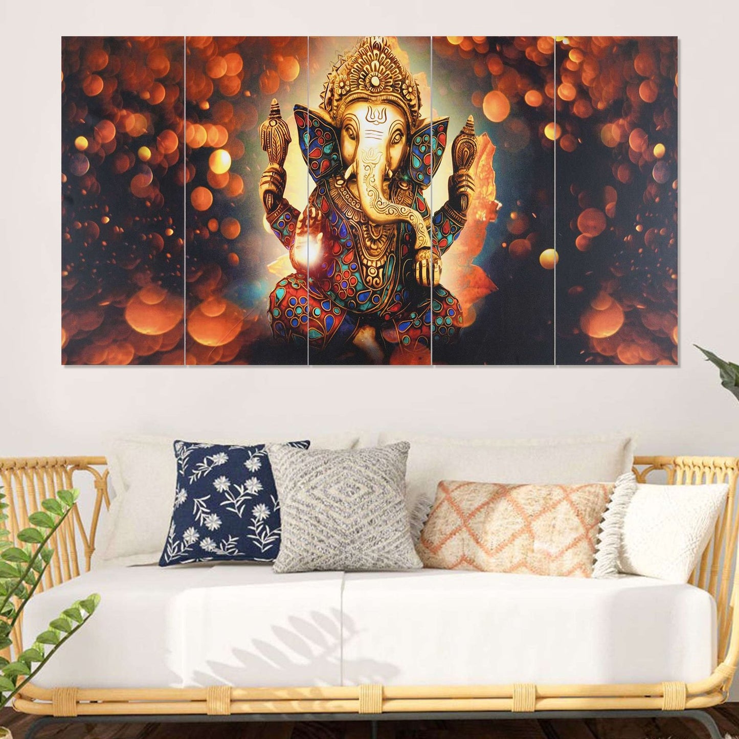 Set Of 5 Wooden Framed Wall Paintings