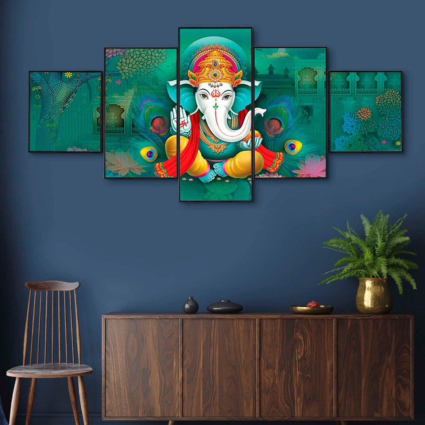 Set Of Five Framed Digital Wall Painting