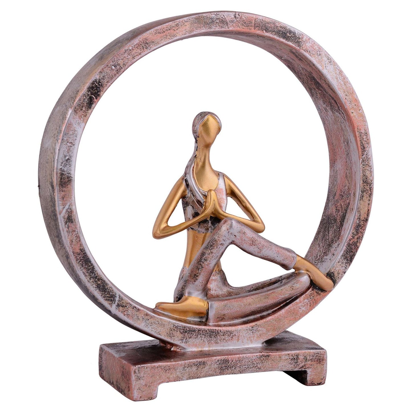 Suitable for home decor Yoga Posture Lady Statue Idol for Home Yoga Statue admirable piece of gift (golden)