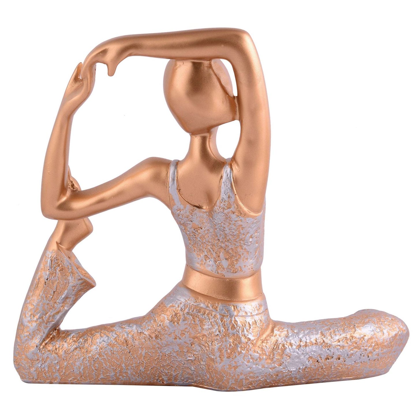 Suitable for home decor Yoga Posture Lady Statue Idol for Home Yoga Statue admirable piece of gift (golden)