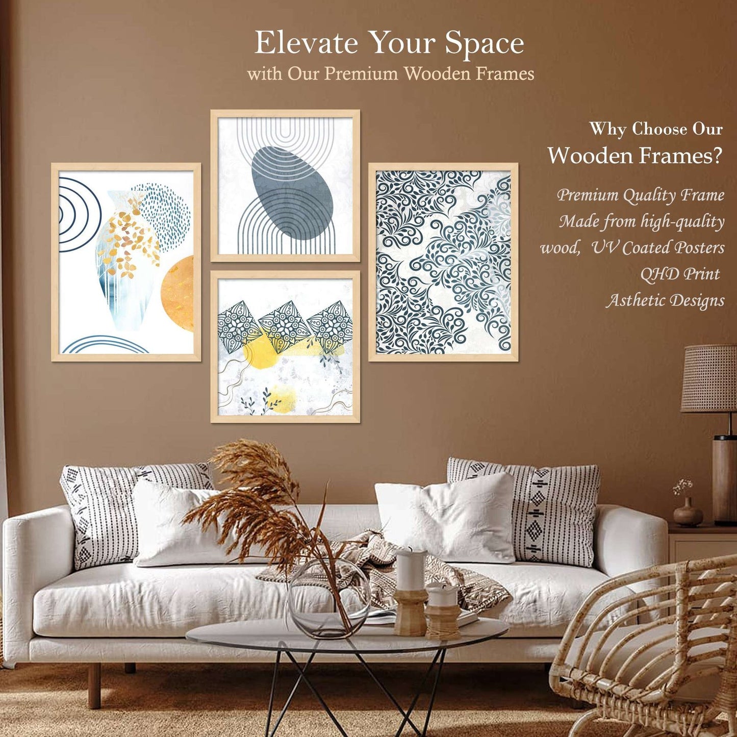 SET OF 4 DIGITAL WALL PAINTING