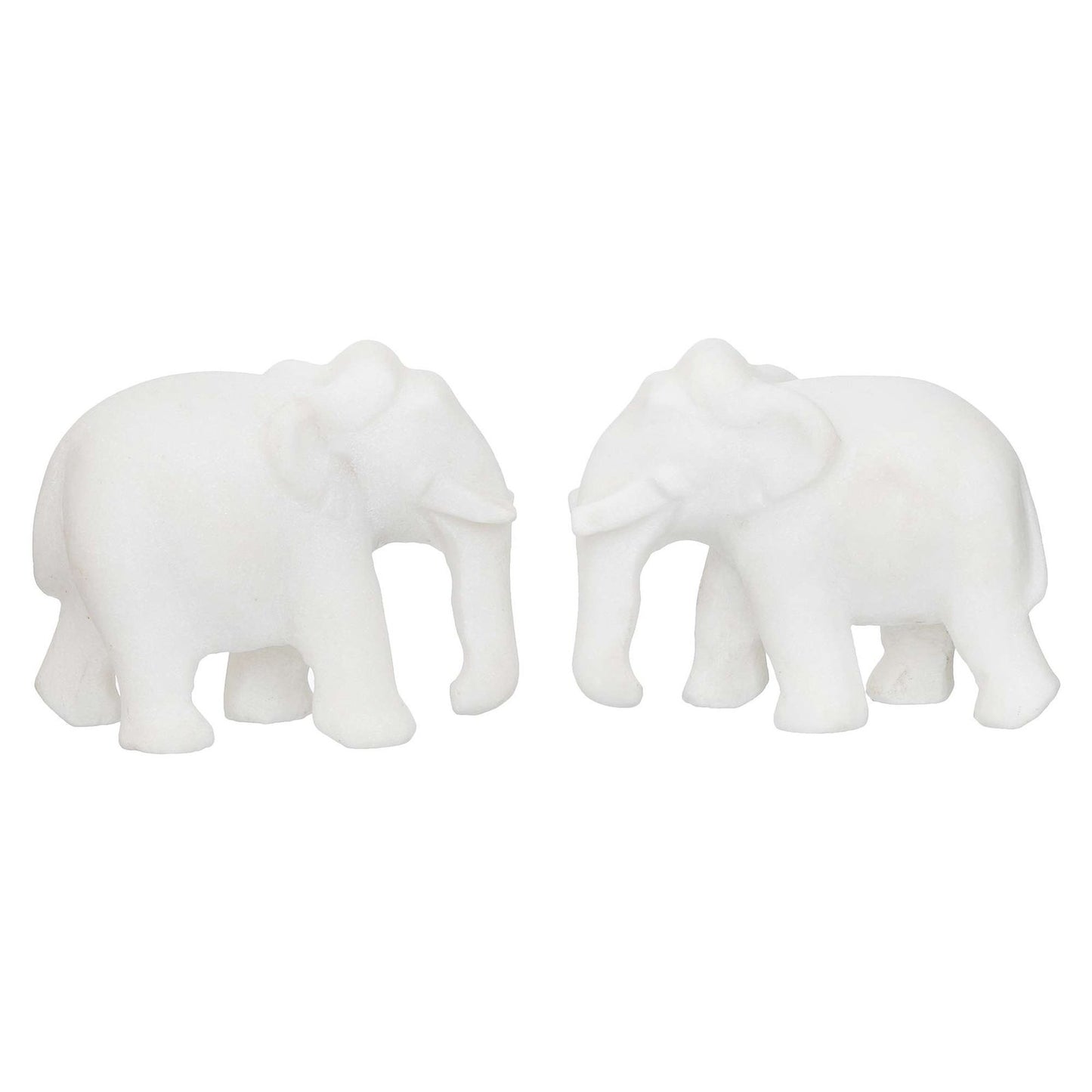White Marble Elephant Showpieces Home Decor for Living Room, Table, Shelf for Vastu, Feng Shui, Office Decor, Gifting