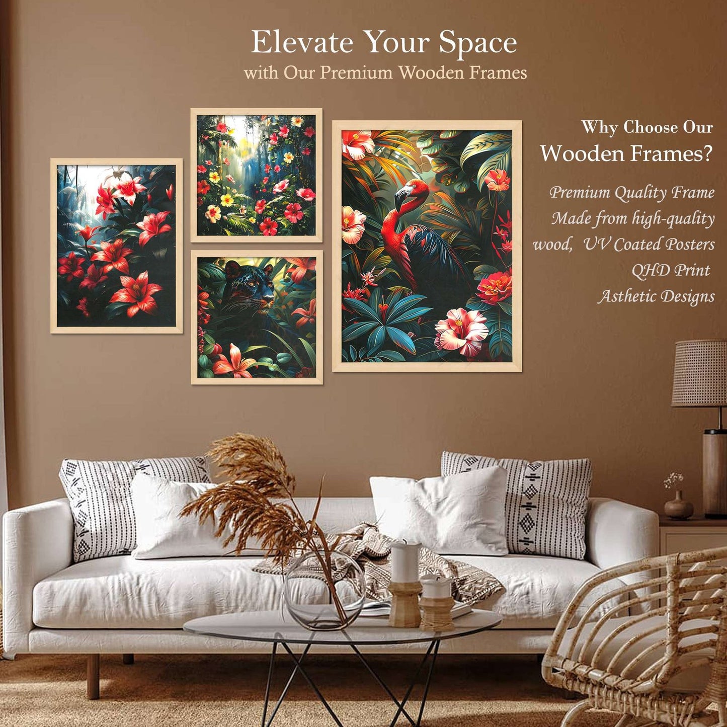 SET OF 4 DIGITAL WALL PAINTING