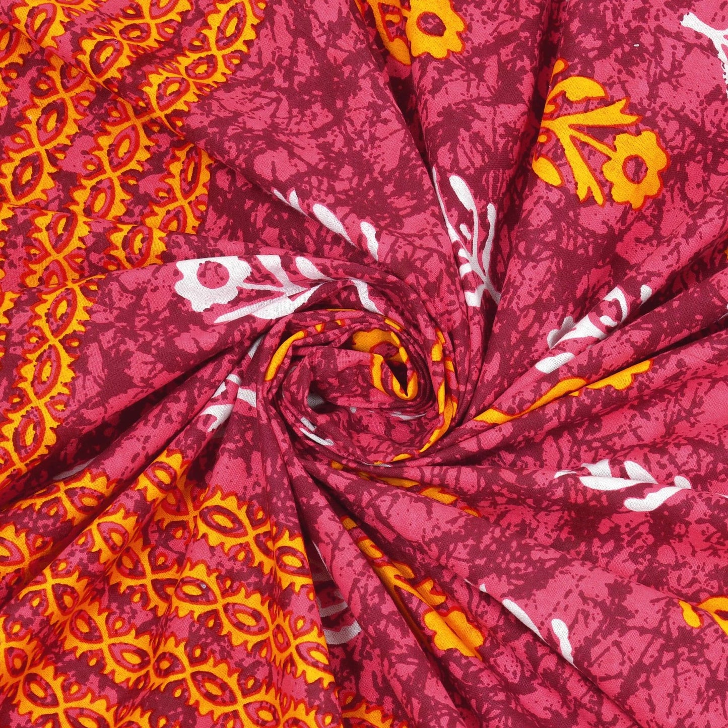 100% Pure Cotton Traditional Printed Bedsheet for Double Bed King Size Bedsheet with 2 Pillow Covers