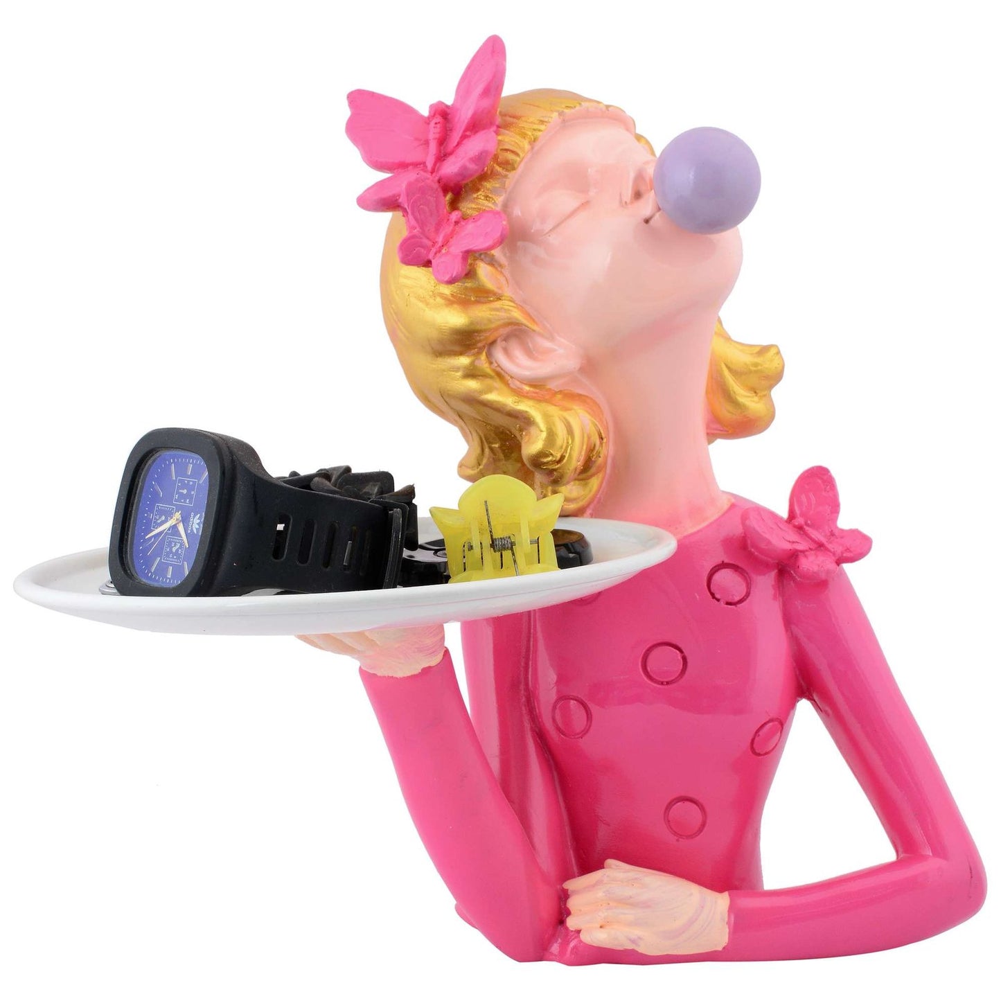 RESIN Bubble Girl Figurines Desktop Cake Fruit Organizer Home Décor pink