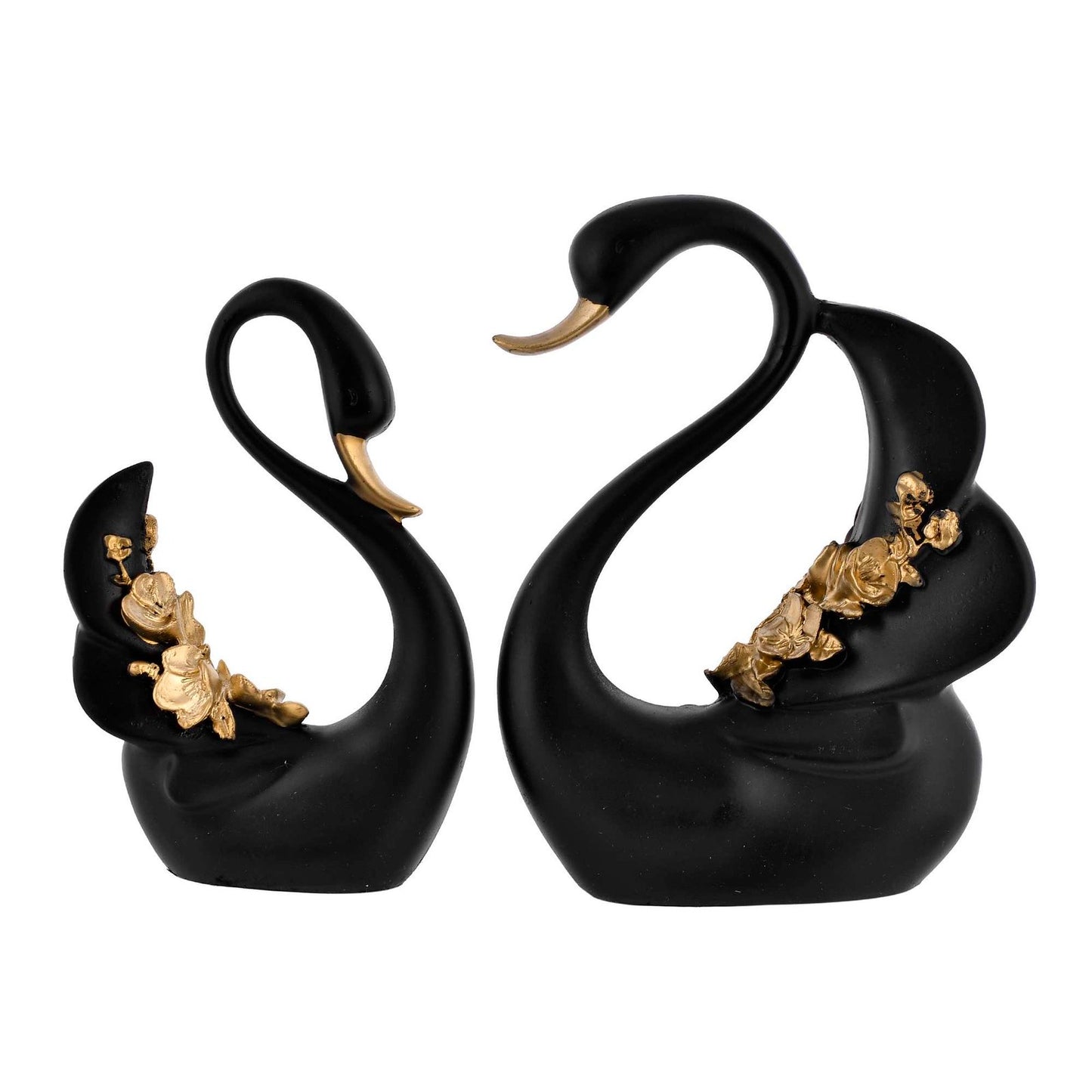 Swan Pair Feather Design Sculpture