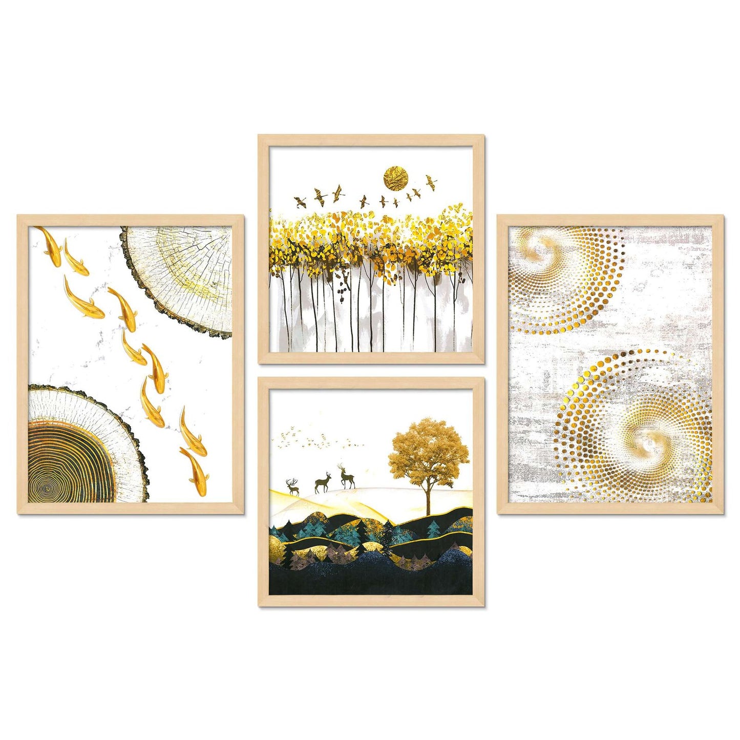 SET OF 4 DIGITAL WALL PAINTING