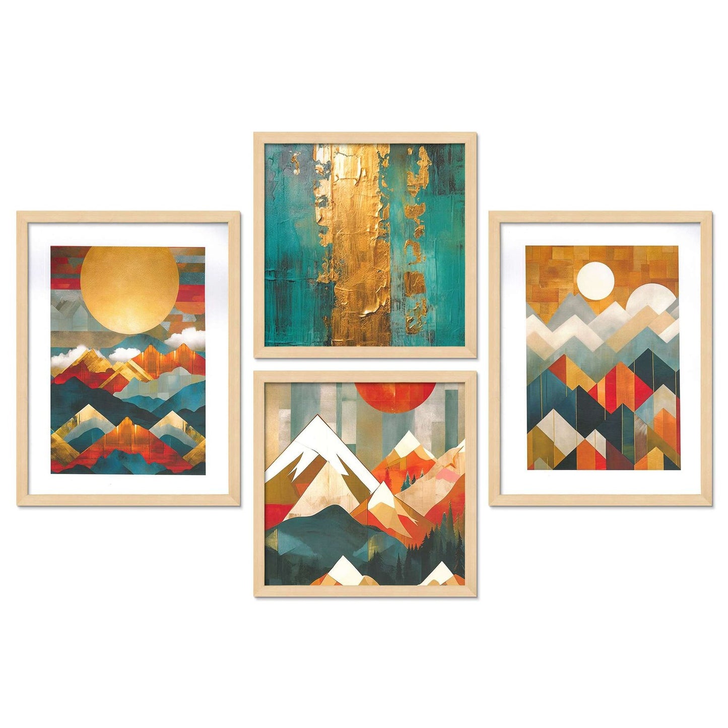 SET OF 4 DIGITAL WALL PAINTING