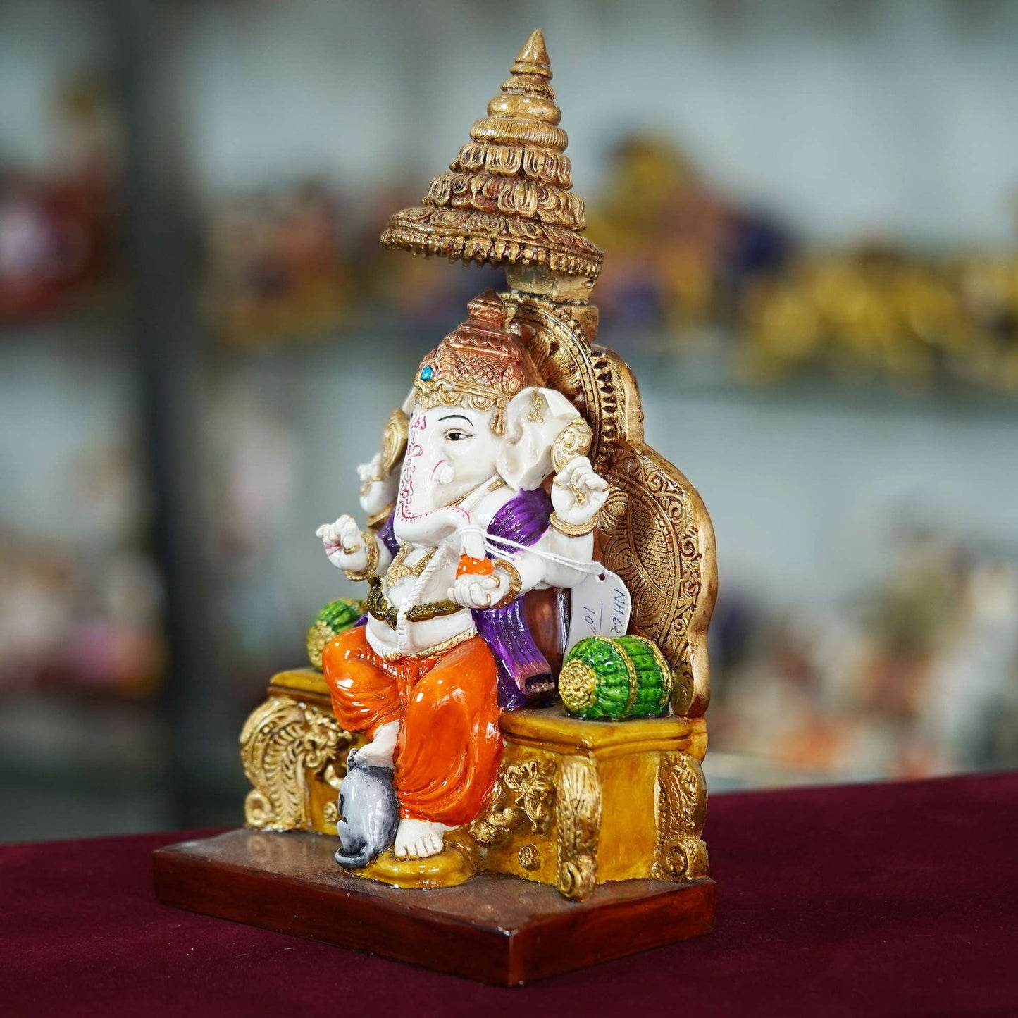 Marble Handmade Ganesh Ji Idol For Home Décor Decorations For Living Room Handcrafted Showpiece For Décor(10 INCHES HEIGHT)