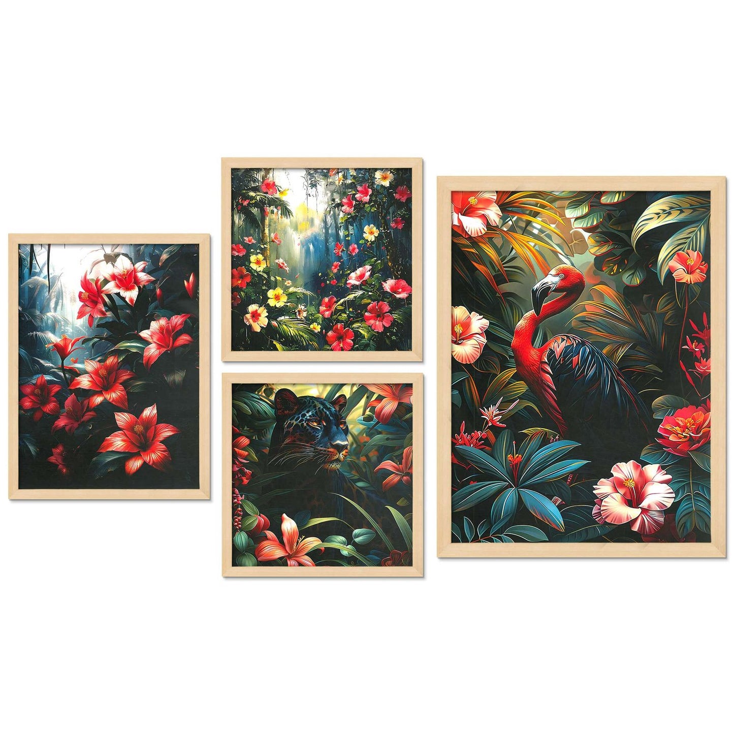 SET OF 4 DIGITAL WALL PAINTING