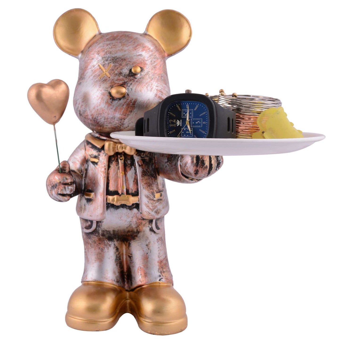 Cool Taddy Bear Showpiece for Home Decorative Showpiece | Taddy Bear with Paltter Statue for Home Decor Showpiece | Home Kitchen Decor | Office Decorative Item -10
