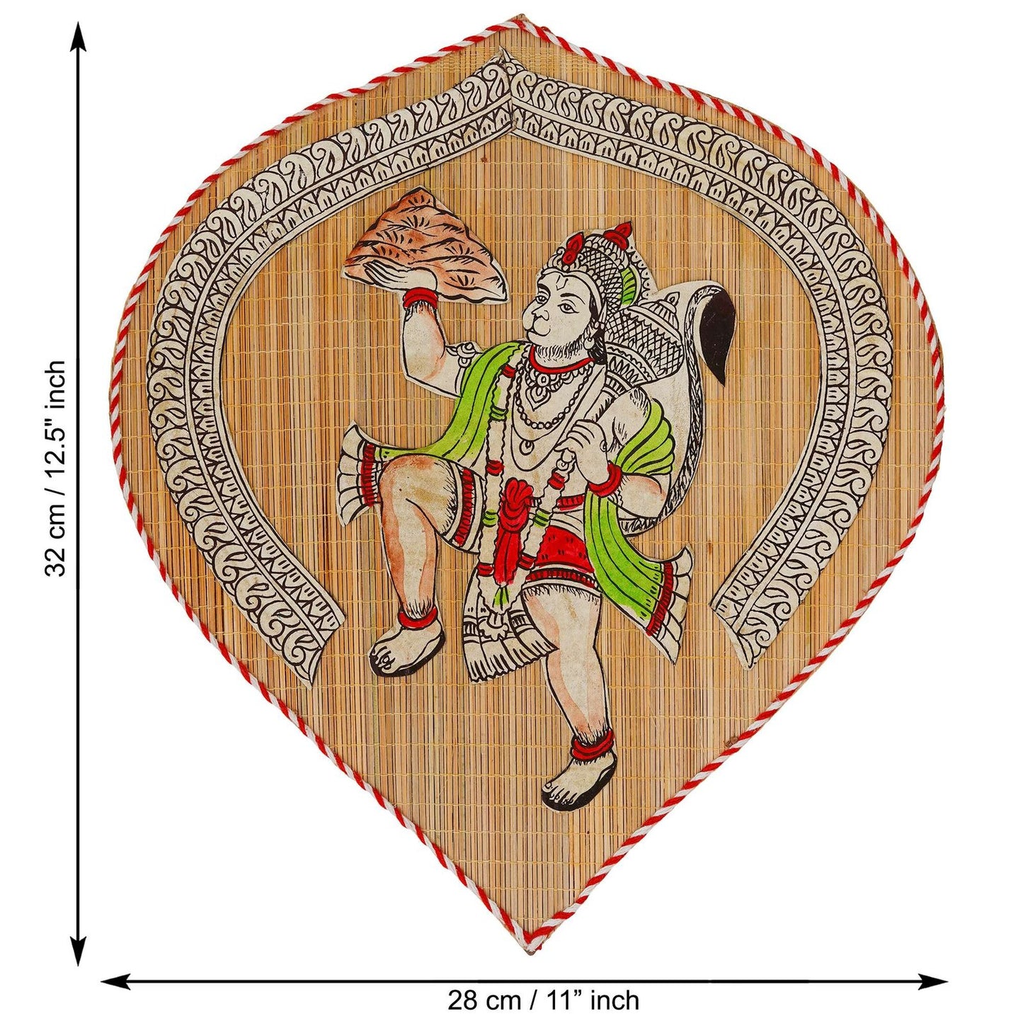 Bamboo Hand Crafted Leaf Design Wall Hangings Of Hanuman Ji For Home D?cor | Bamboo Art For Wall Decor