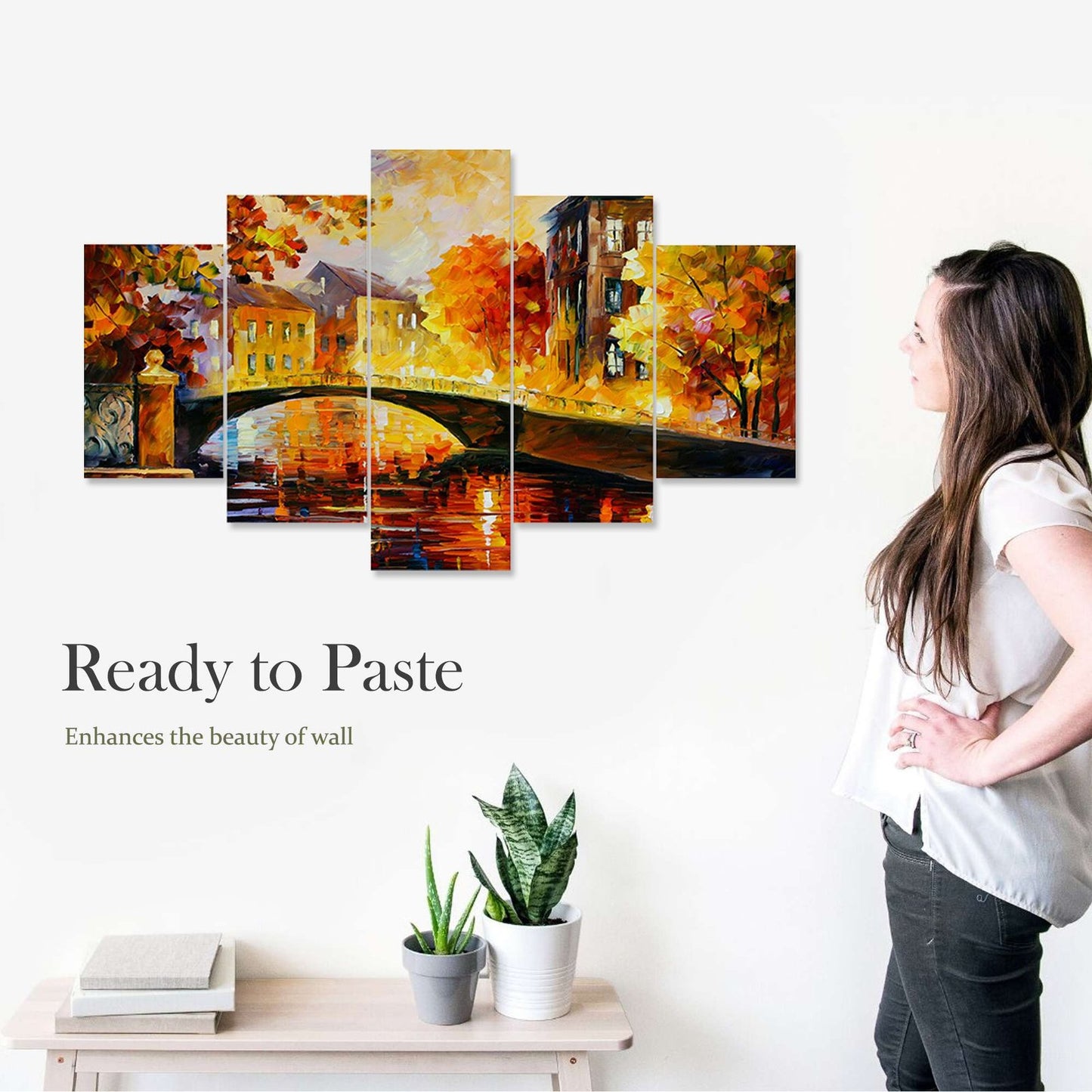 Modren Art Set of Five 3D Framed Paintings for Wall Decoration – Ideal for Home, Living Room, and Bedroom (75 x 43 CM)