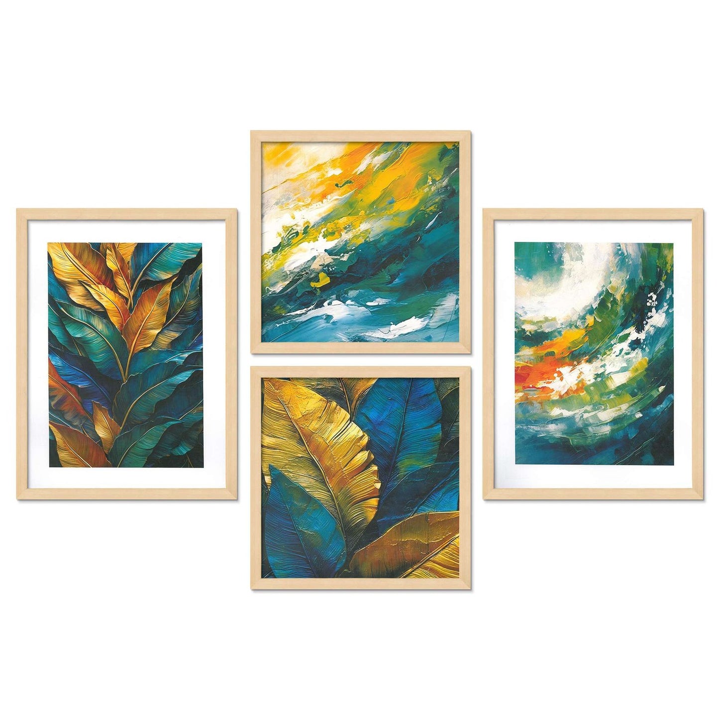 SET OF 4 DIGITAL WALL PAINTING
