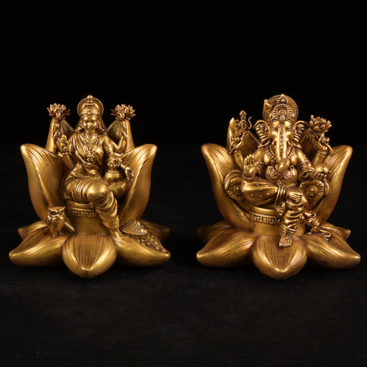 Artarium Padma Laxmi Ganesha Idol 4 inch - Lakshmi Ganesh Murti