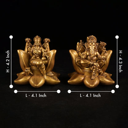 Artarium Padma Laxmi Ganesha Idol 4 inch - Lakshmi Ganesh Murti
