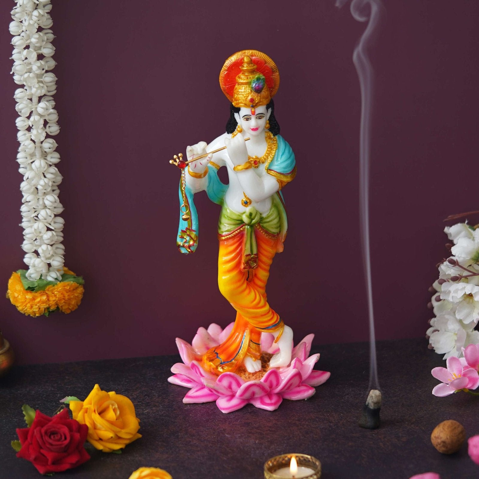 Krishna Playing Flute Statue (11.25 Inches)