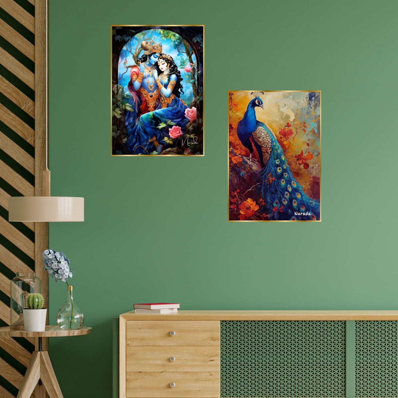 Set of Two Wall Paintings for Wall Dacoration Golden Framed Wall Paintings for Living Room & Bedroom Wall Art for Home Decoration & Office Wall Décor (14×11 inch CH-GD2-5)