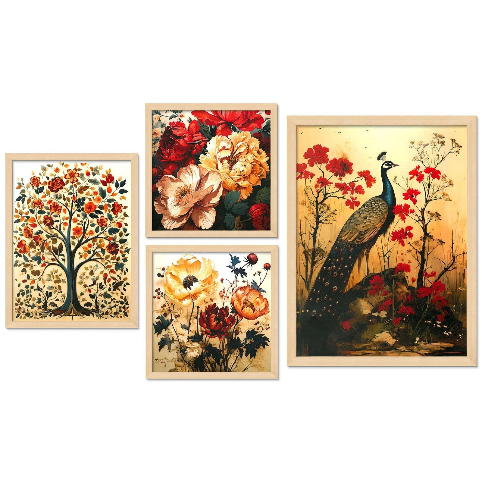 SET OF 4 DIGITAL WALL PAINTING
