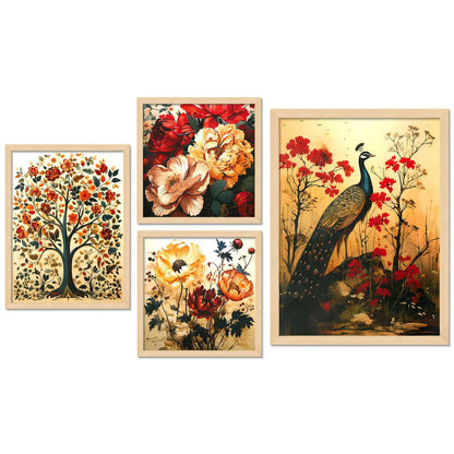 SET OF 4 DIGITAL WALL PAINTING
