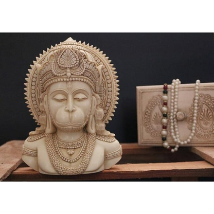 Indicast Resin 8" Inch Lord Hanumanji Head Antique Fine Bajrangbali Idol Gift Article Decorative Showpiece Handcrafted Balaji Murti