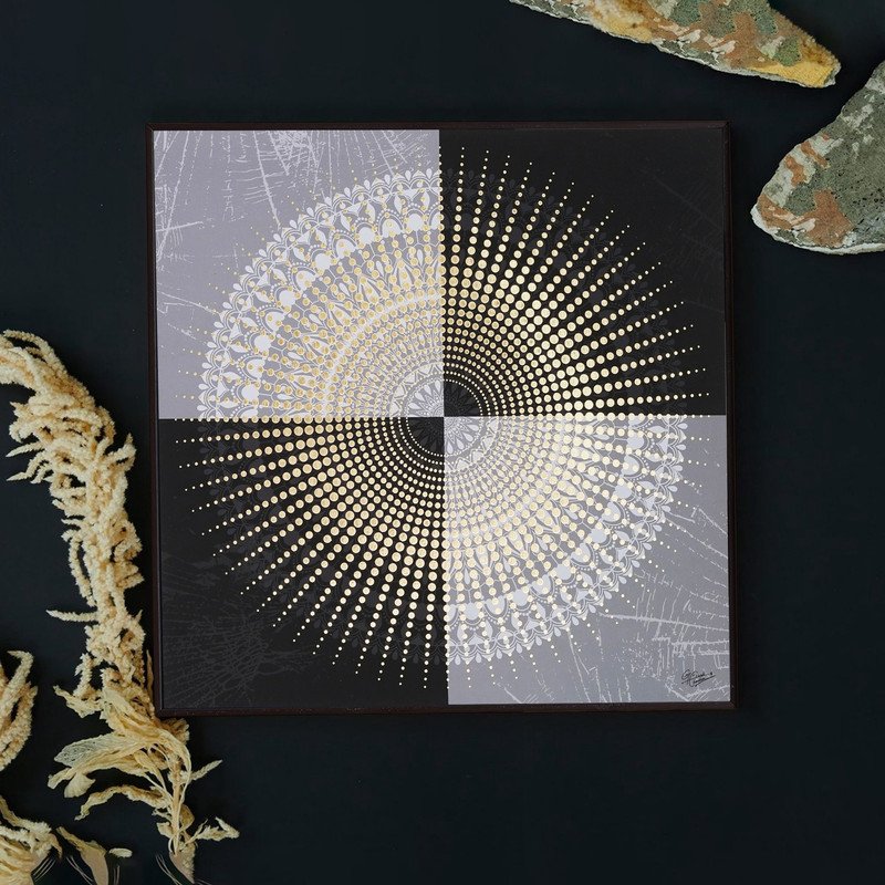 Golden Embossed Wall Painting For Home Decoration , Paintings for Living Room , Modern Art Wall Pinting, For Home Decor (12X12 INCH)