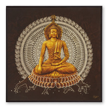 Golden Embossed Wall Painting For Home Decoration , Paintings for Living Room , Modern Art Wall Pinting, For Home Decor (12X12 INCH)