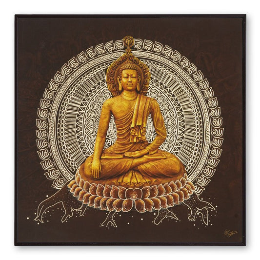 Golden Embossed Wall Painting For Home Decoration , Paintings for Living Room , Modern Art Wall Pinting, For Home Decor (12X12 INCH)