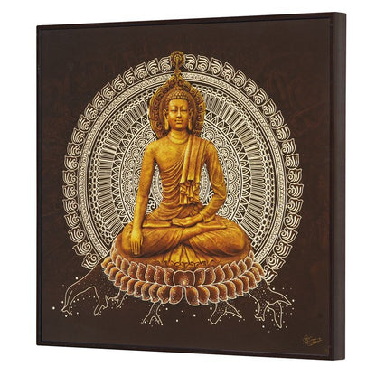 Golden Embossed Wall Painting For Home Decoration , Paintings for Living Room , Modern Art Wall Pinting, For Home Decor (12X12 INCH)