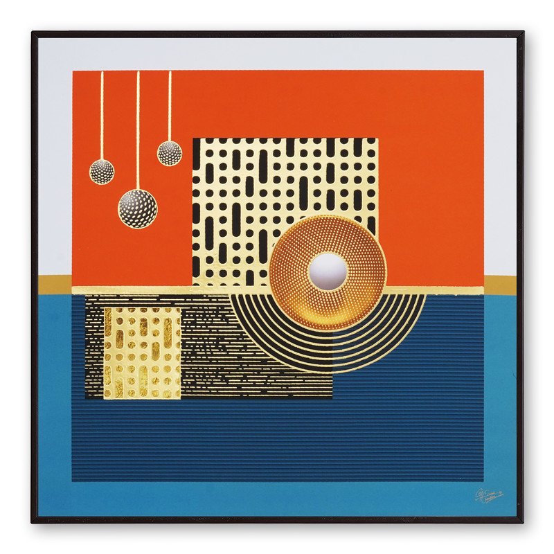 Golden Embossed Wall Painting For Home Decoration , Paintings for Living Room , Modern Art Wall Pinting, For Home Decor (12X12 INCH)