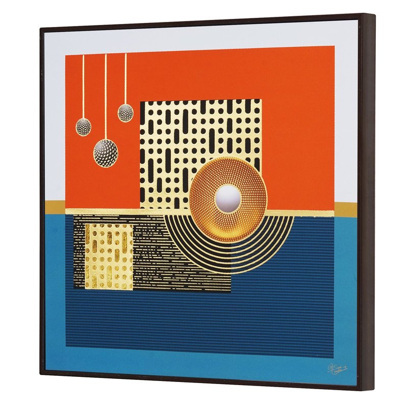 Golden Embossed Wall Painting For Home Decoration , Paintings for Living Room , Modern Art Wall Pinting, For Home Decor (12X12 INCH)