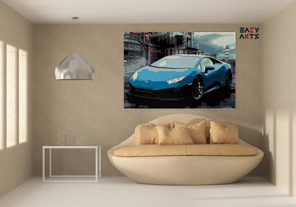 Blue Lamborghini Paint By Numbers kit