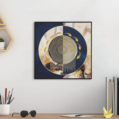 Golden Embossed Wall Painting For Home Decoration , Paintings for Living Room , Modern Art Wall Pinting, For Home Decor (12X12 INCH)