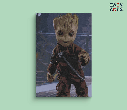 Baby Groot Walking Paint By Numbers kit