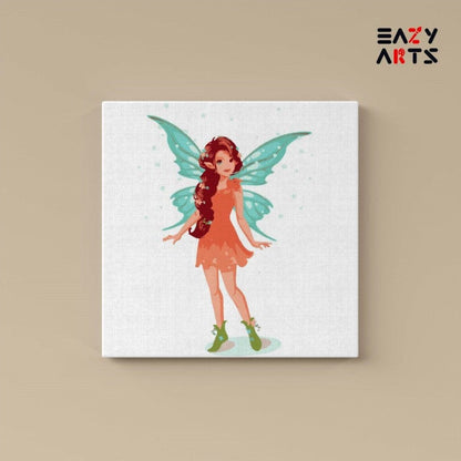 Little Fairy Playing Paint By Numbers Kit For Kids