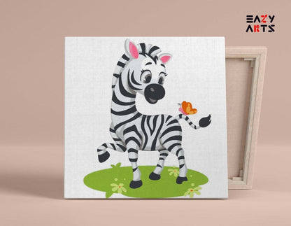 Zebra and Butterfly Paint By Numbers Kit For Kids