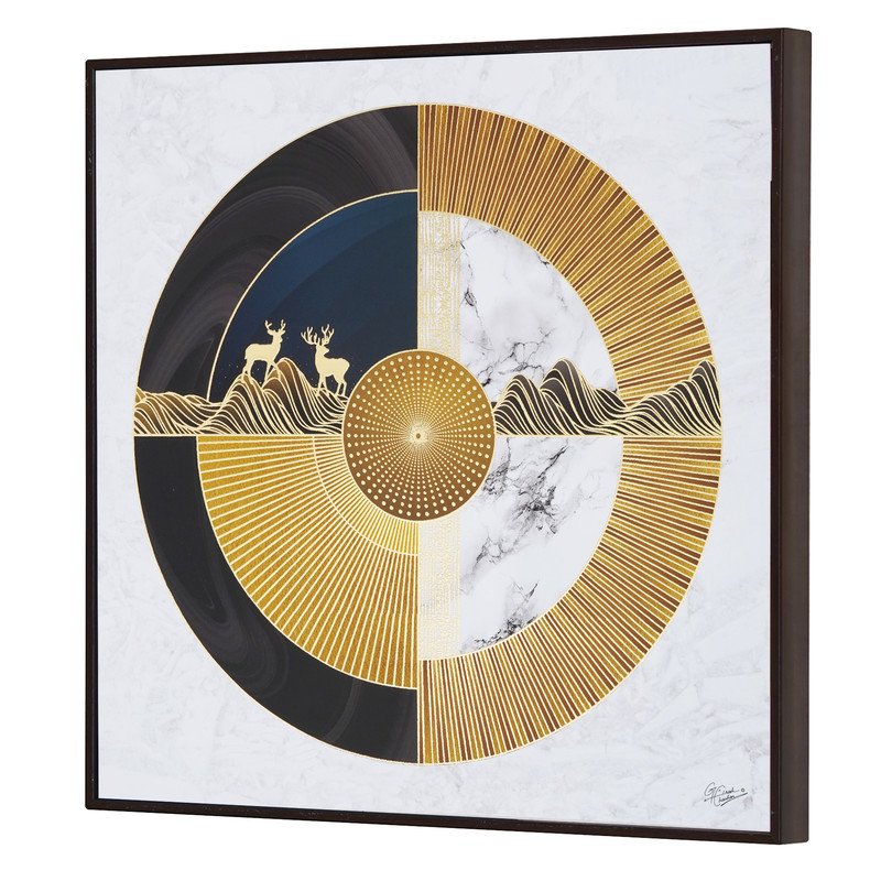 Golden Embossed Wall Painting For Home Decoration , Paintings for Living Room , Modern Art Wall Pinting, For Home Decor (12X12 INCH)