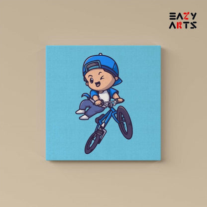 Boy Riding Bicycle PBN Kit For Kids