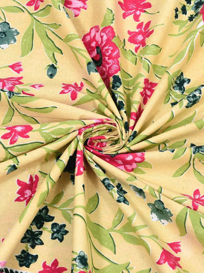 100% Pure Cotton Traditional Printed Bedsheet for Double Bed King Size Bedsheet with 2 Pillow Covers