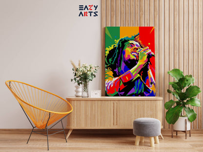 Bob Marley Singing  Abstract Paint By Numbers kit
