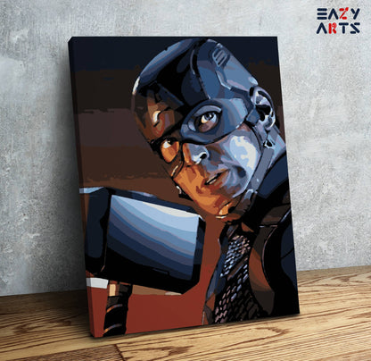Captain America with Mjolnir Paint By Numbers kit