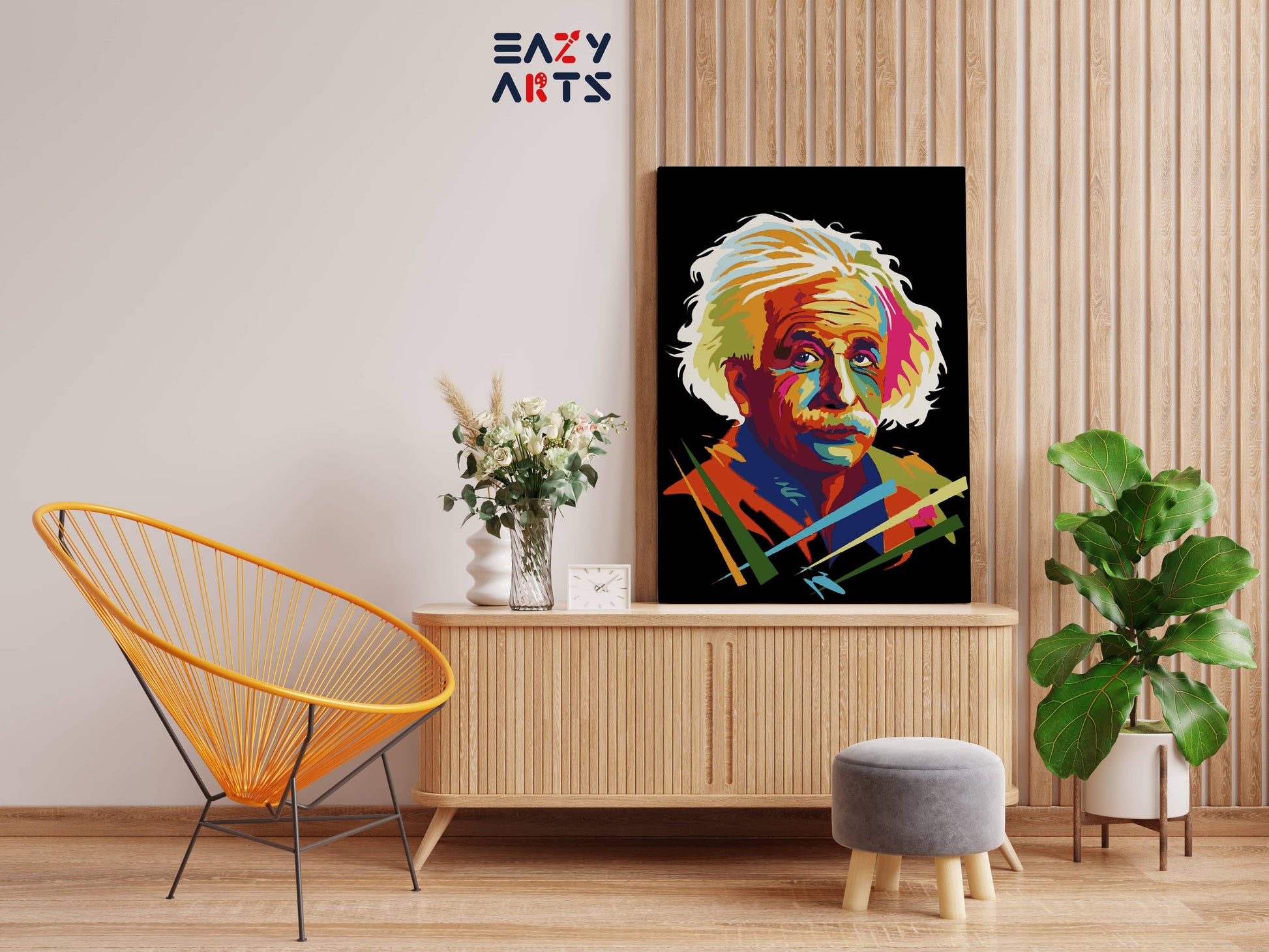 Albert Einstein Colorful Paint By Numbers kit