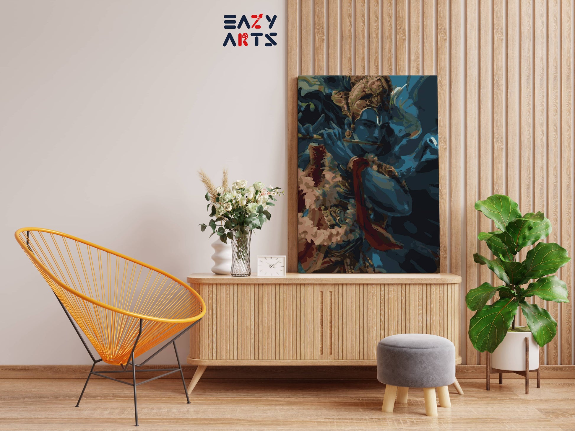 Lord Krishna Playing Flute Paint By Numbers kit