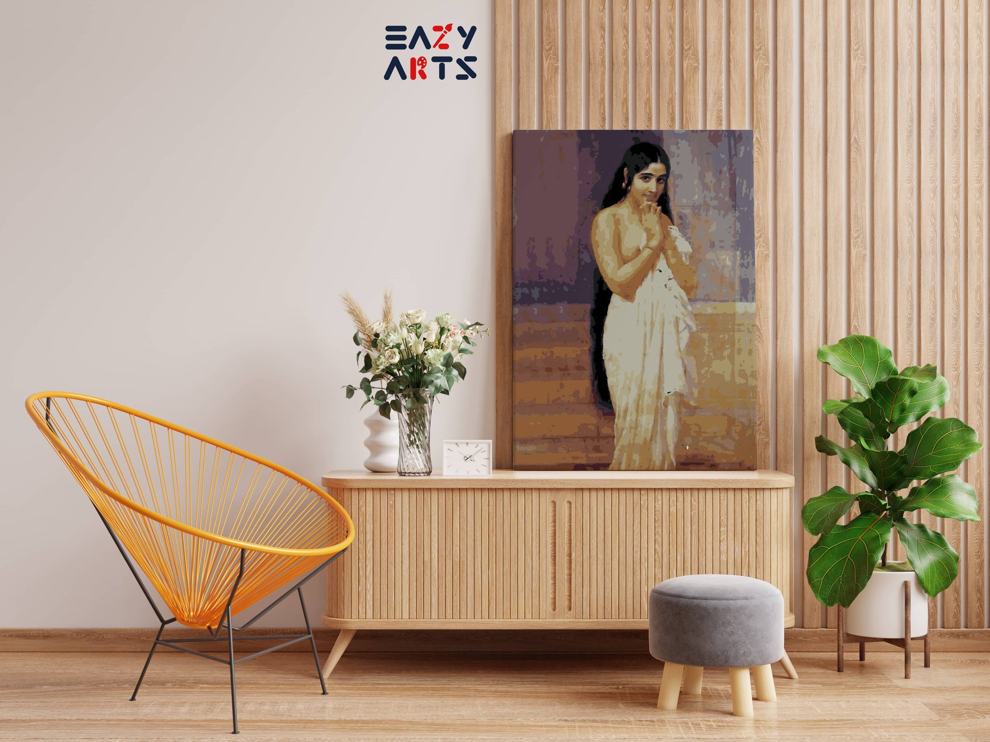 Fresh From Bath By Raja Ravi Varma Paint By Numbers kit
